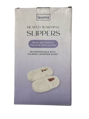 Leonns Cream Heated Warming Cozy Therapeutic Orthopedic Slippers  Size Large
